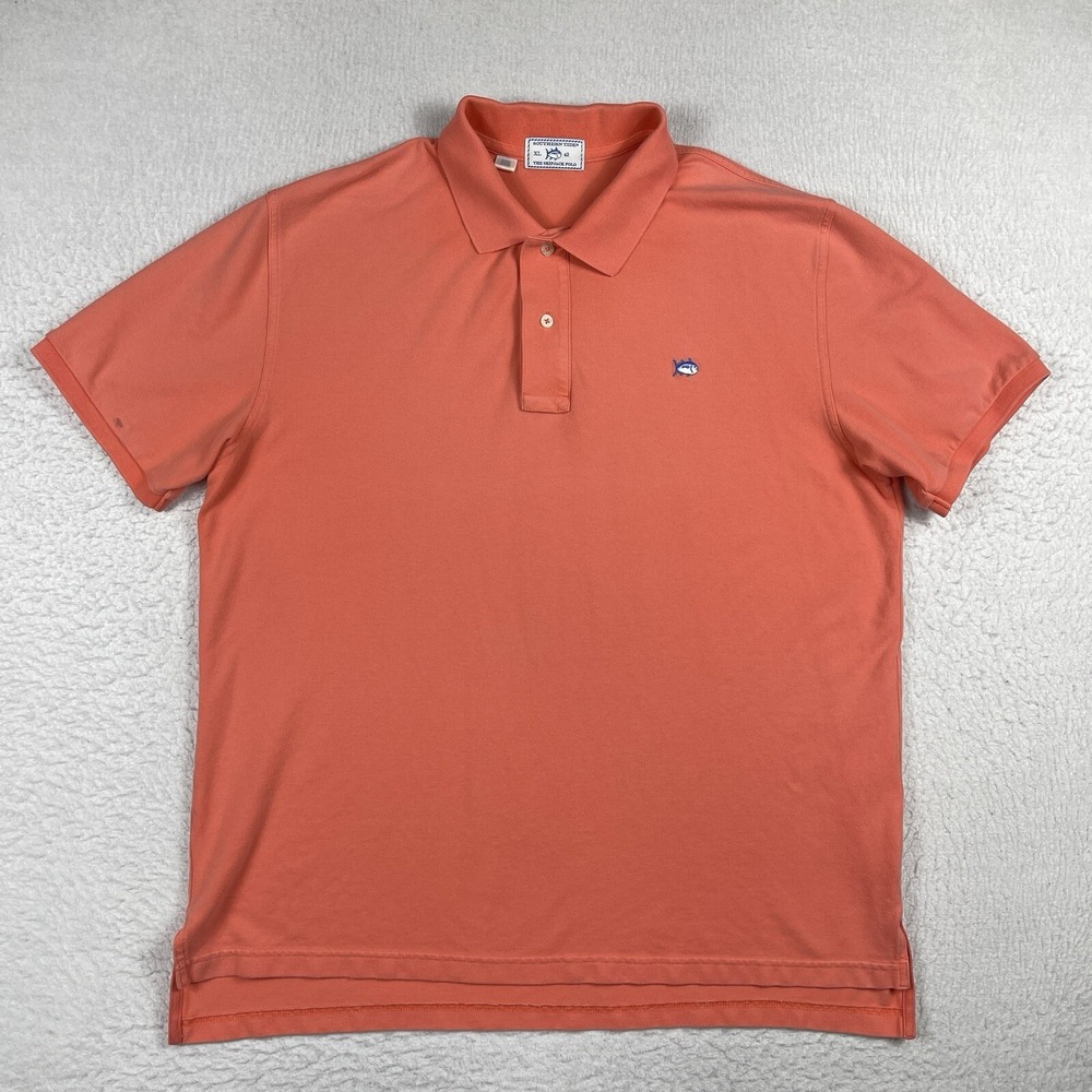 Southern Tide Shirt Mens XL Peach The Skipjack Polo Preppy Casual Golf Workwear